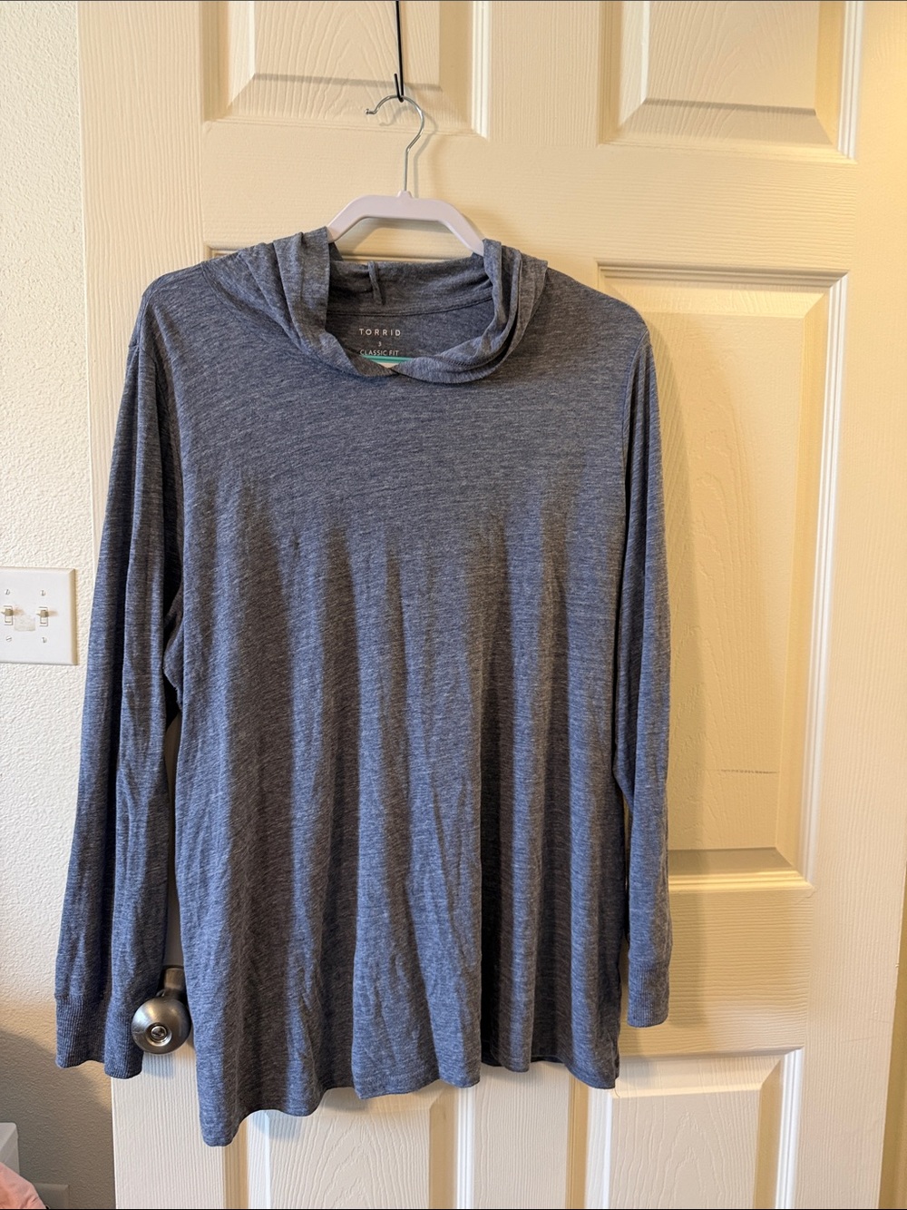torrid Charcoal Gray Lightweight Hooded Long Sleeve Top